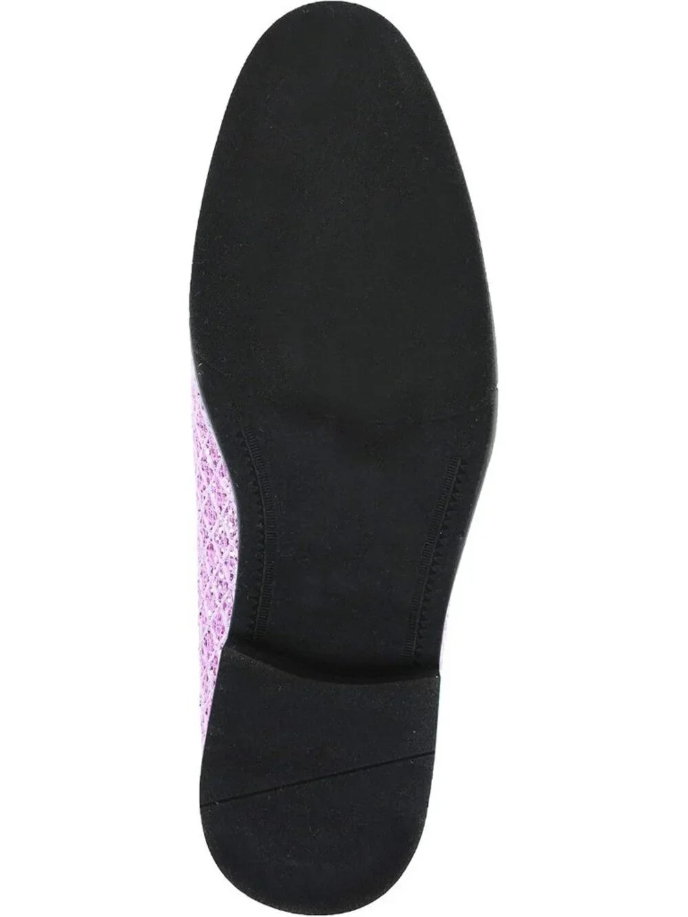Bolano Men's Lavender Glitter Loafers Slip On Metallic Tuxedo Block Heel Shoes